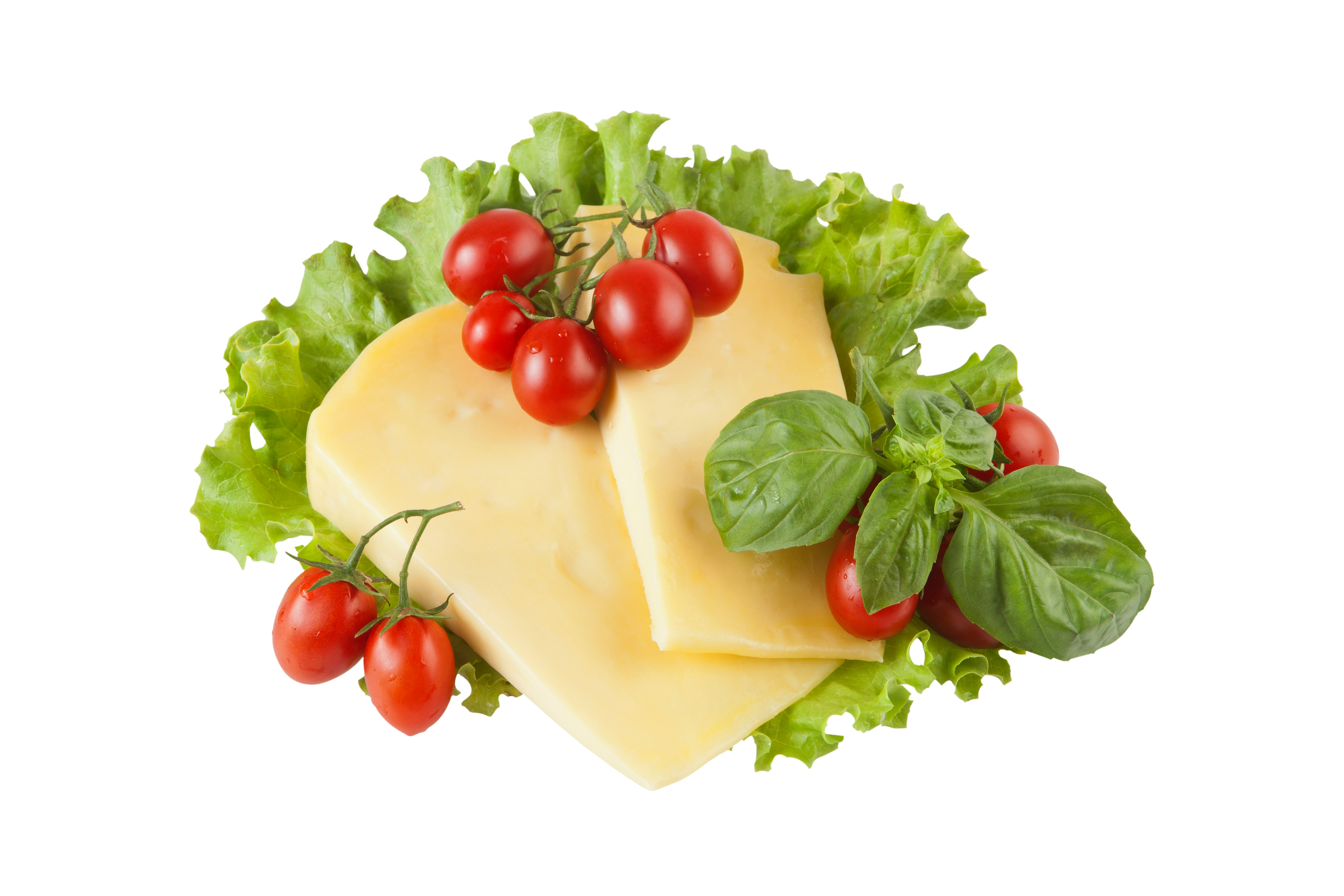 red cherry tomatoes and green leaves